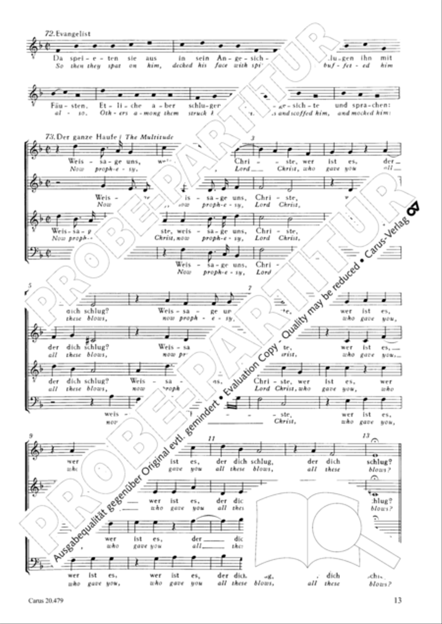 St. Matthew Passion (Matthaus-Passion) 4-Part scores gallery preview page 20
