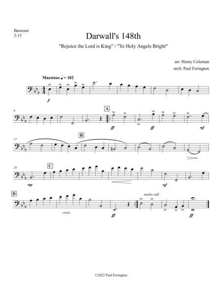 "Rejoice the Lord is King" [Darwall] for Orchestra (in Eb) image number null