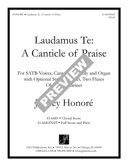 Laudamus Te: A Canticle of Praise - Full Score and Parts