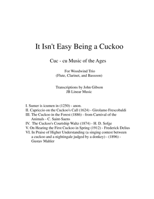 Book cover for It Isn't Easy Being a Cuckoo for flute, clarinet, and bassoon trio