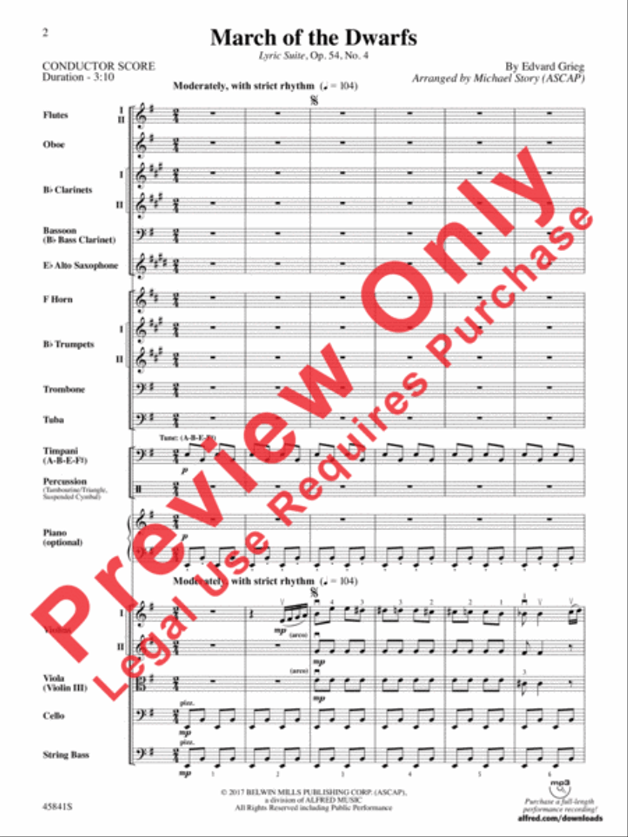 March of the Dwarfs Full Orchestra scores gallery preview page 2