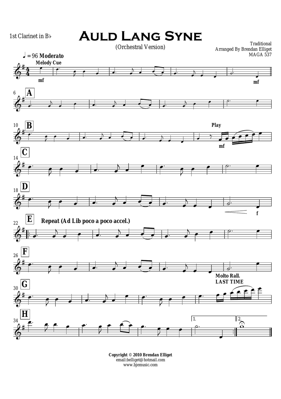 Auld Lang Syne - Orchestra Score and Parts image number null