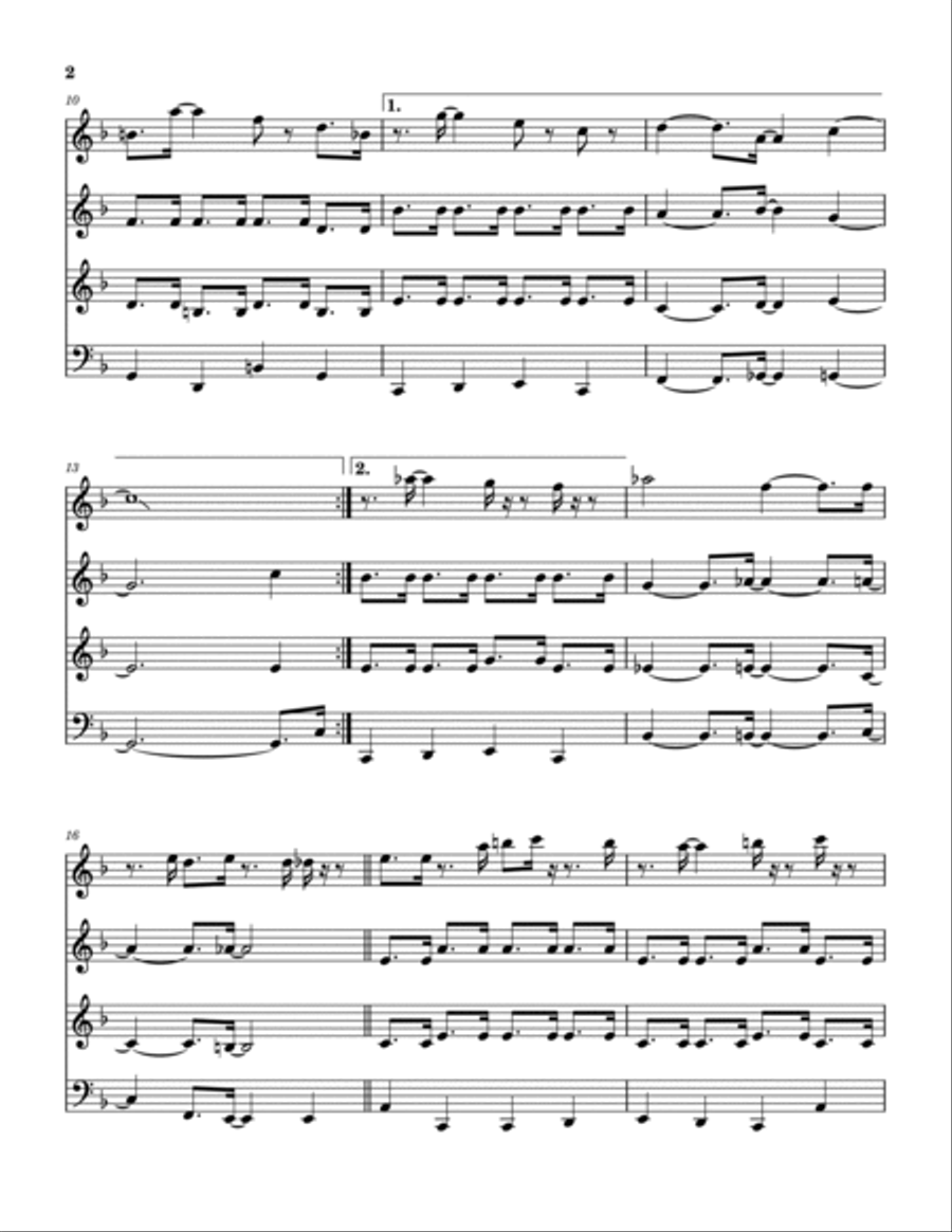 I'm Getting Sentimental Over You Woodwind Quartet scores gallery preview page 3