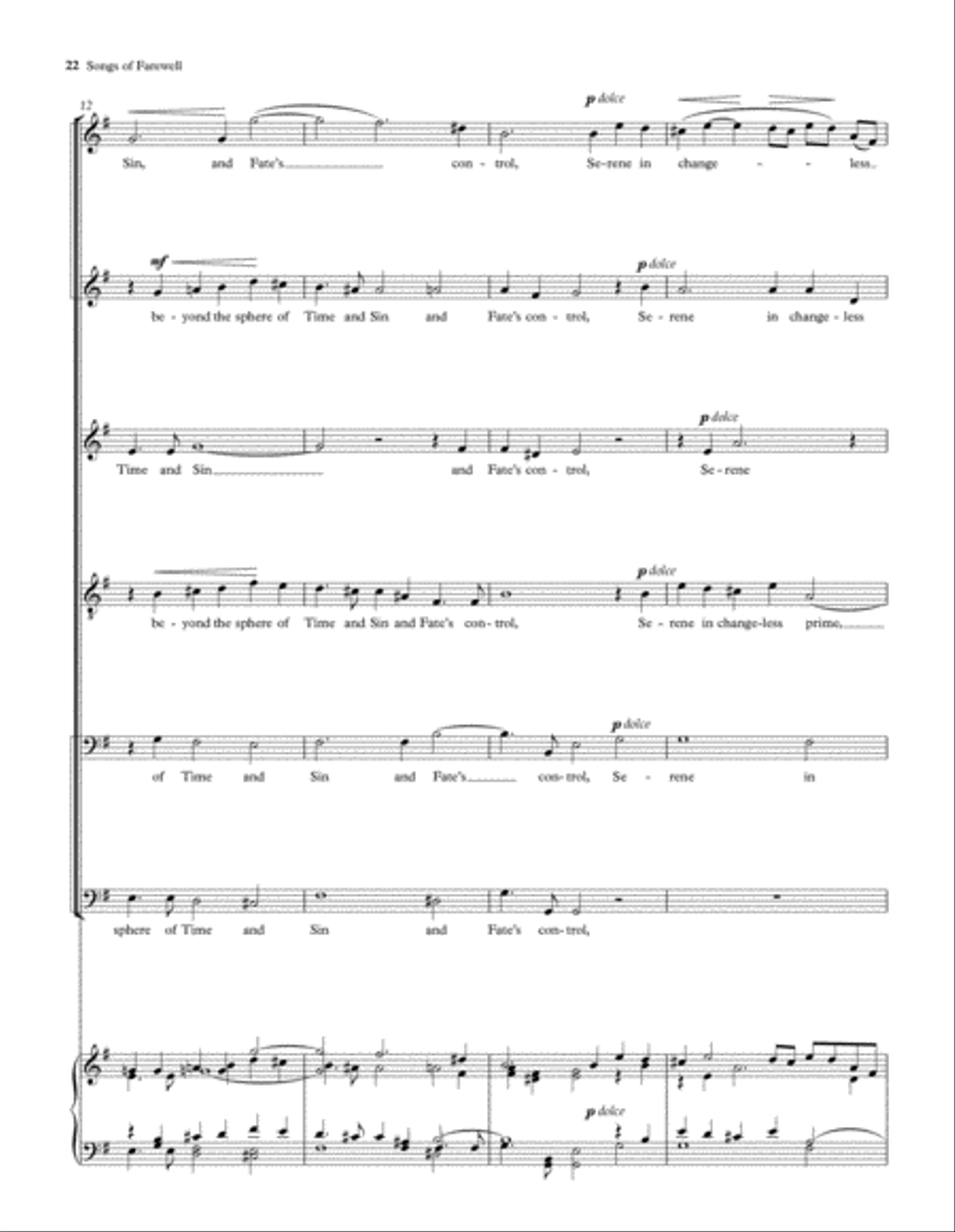 Songs of Farewell Divisi scores gallery preview page 23