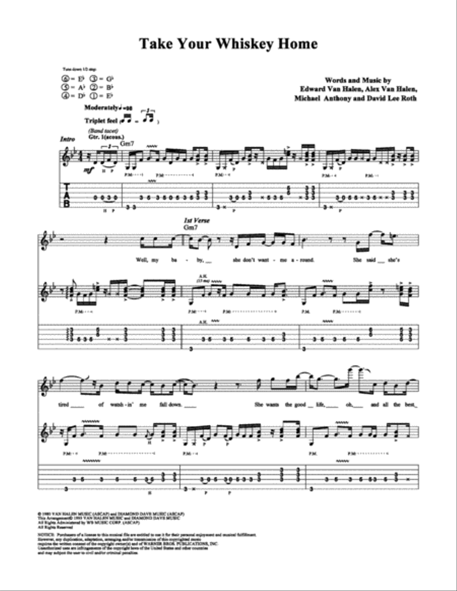 Take Your Whiskey Home Take Your Whiskey Home Electric Guitar scores gallery preview page 1