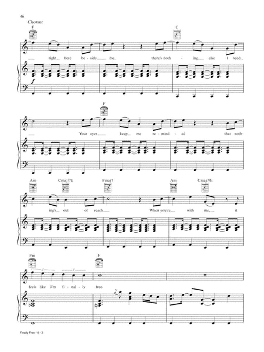Finally Free (from Smallfoot) Piano, Vocal, Guitar scores gallery preview page 3