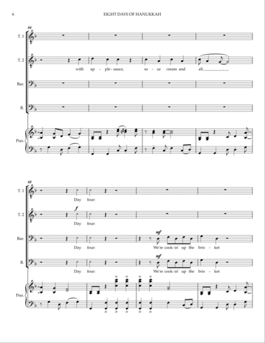 8 Days Of Hanukkah TTBB scores gallery preview page 6