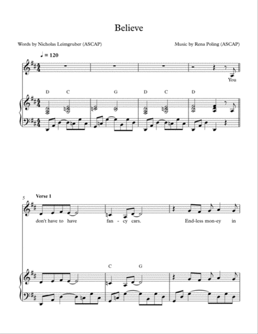 Believe Voice scores gallery preview page 1