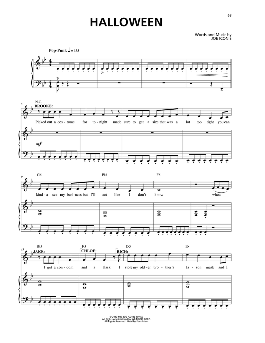 Halloween (from Be More Chill) Piano, Vocal scores gallery preview page 1