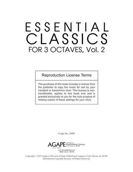 Essential Classics for 3 Octaves, Vol. 2 (Reproducible)-Digital Download image number null