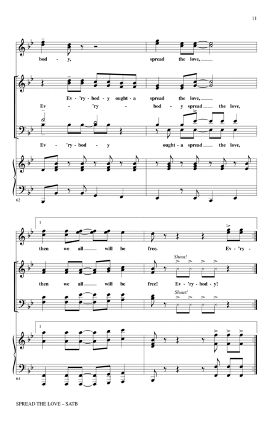 Spread The Love 4-Part scores gallery preview page 9