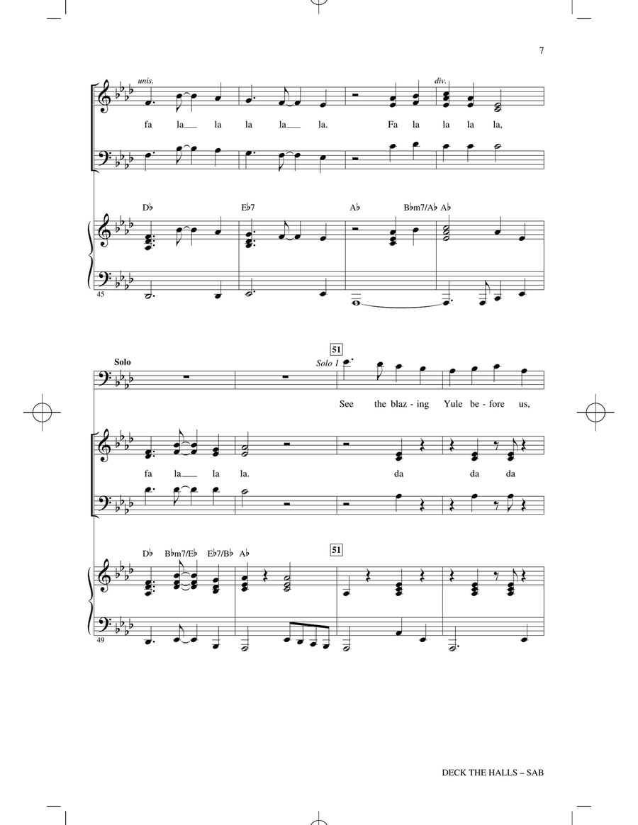 Deck The Halls (arr. Mac Huff) 3-Part scores gallery preview page 6