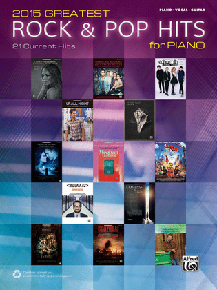 Book cover for 2015 Greatest Rock & Pop Hits for Piano