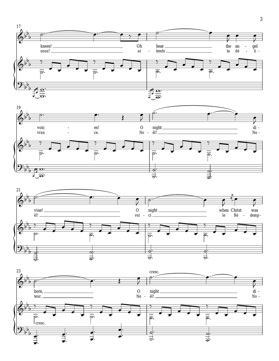 O Holy Night O Holy Night Piano, Vocal scores gallery preview page 3