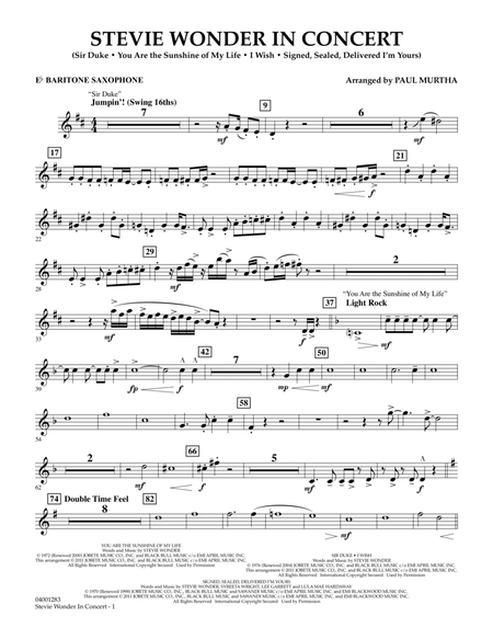Stevie Wonder In Concert - Eb Baritone Saxophone
