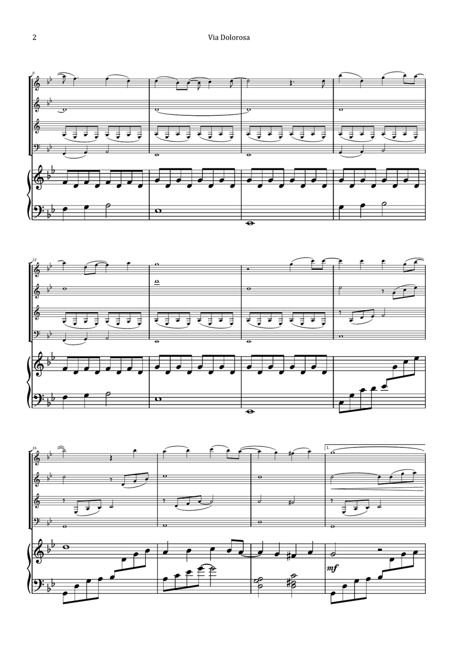 Via Dolorosa Woodwind Quartet scores gallery preview page 2