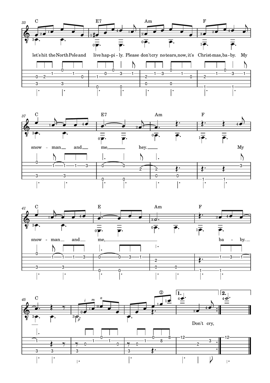 Snowman Acoustic Guitar scores gallery preview page 3