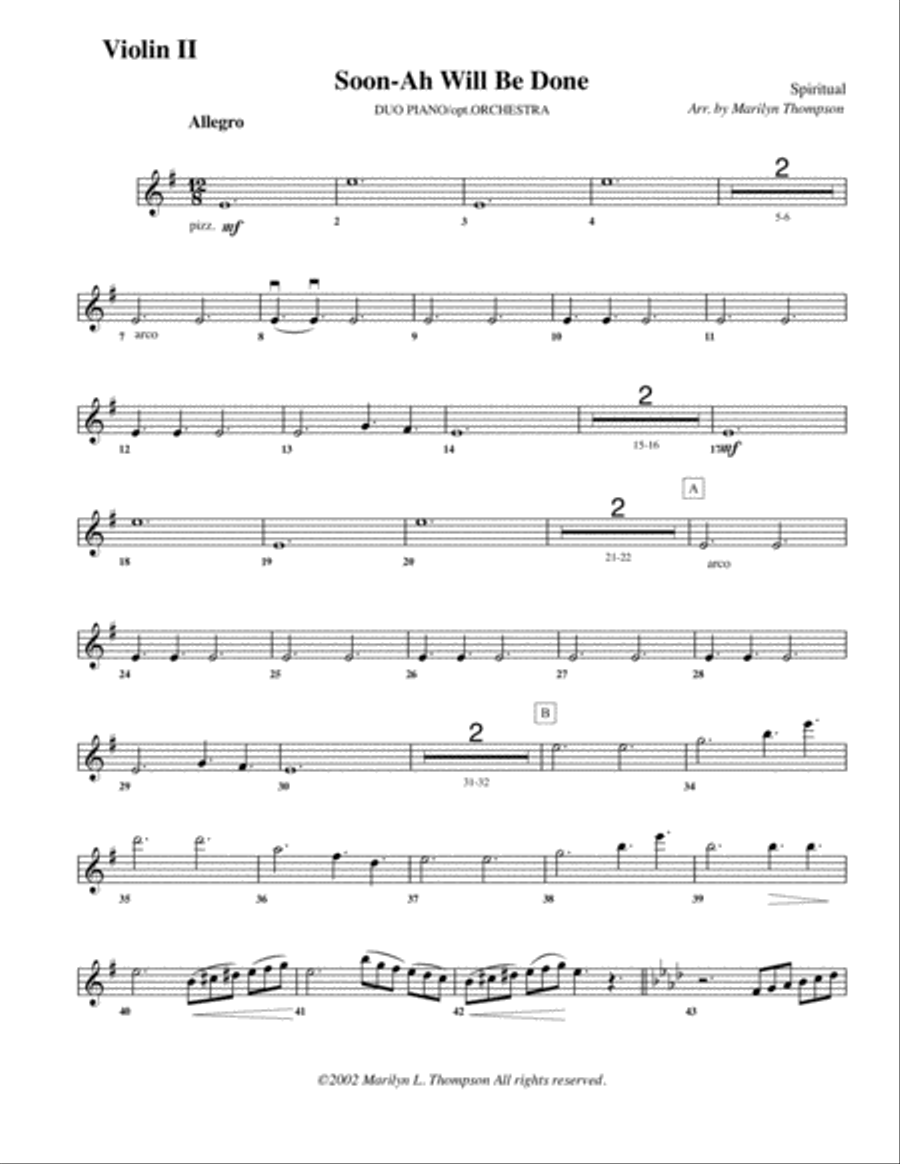 Soon-Ah Will Be Done--Parts Full Orchestra scores gallery preview page 2