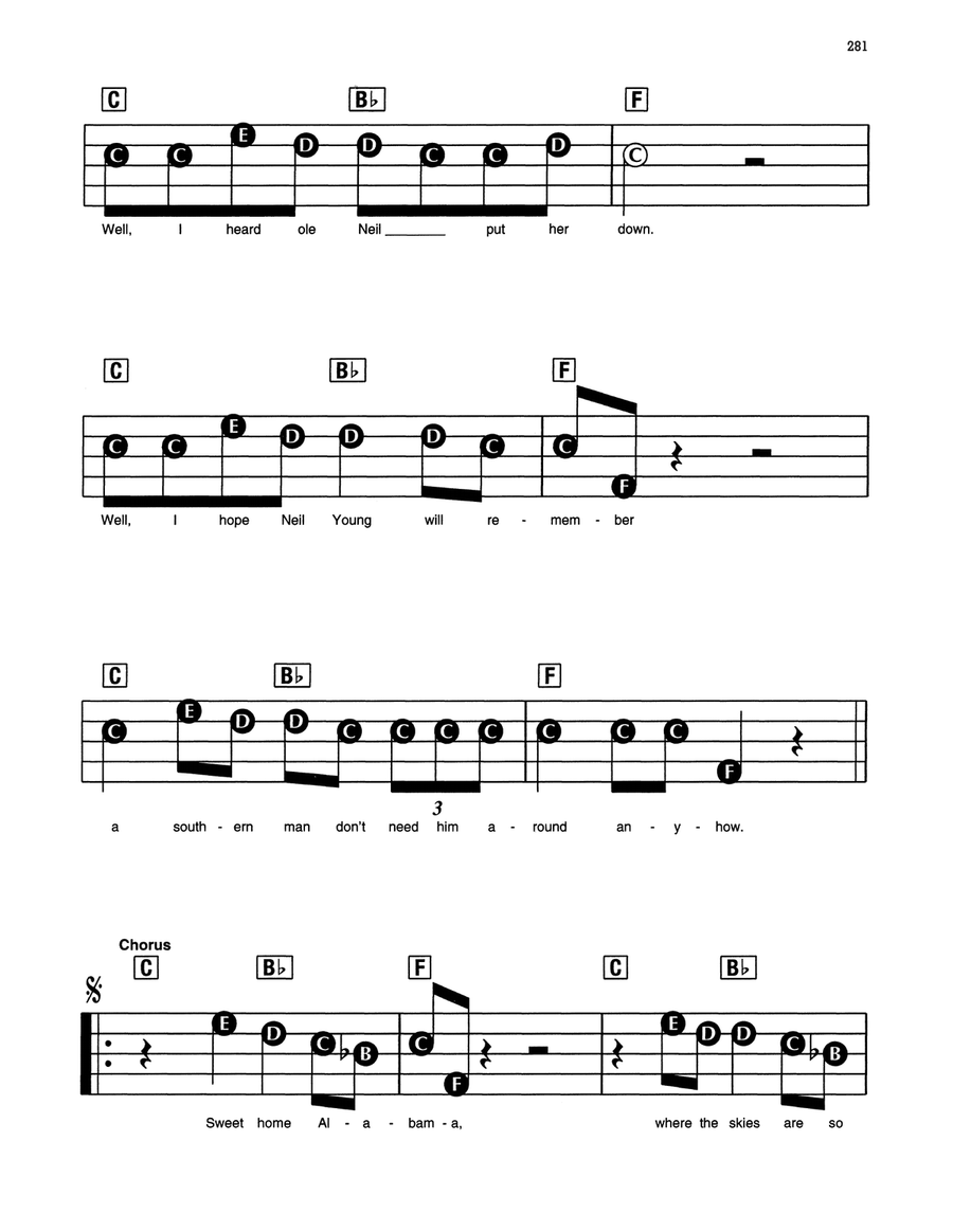 Sweet Home Alabama Electronic Keyboard scores gallery preview page 2