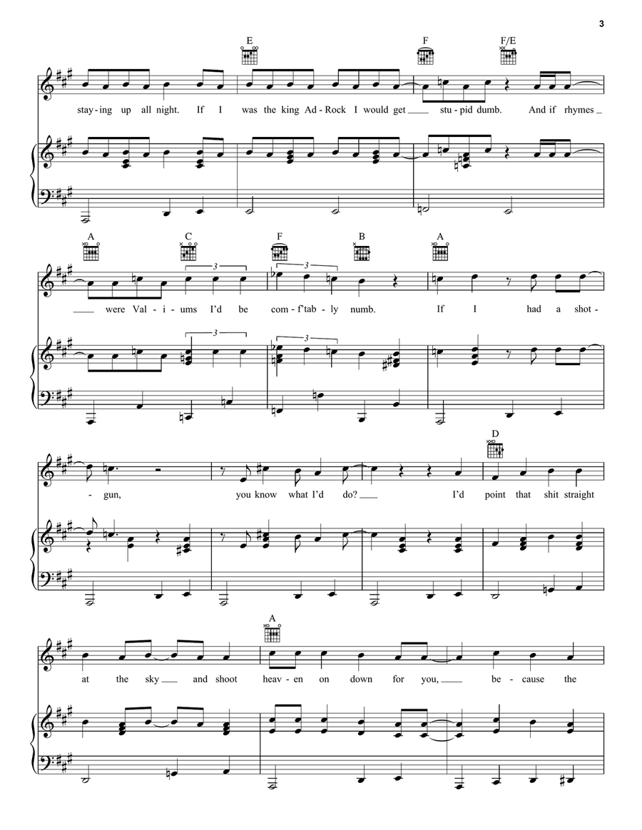 Don't Push Piano, Vocal, Guitar scores gallery preview page 3