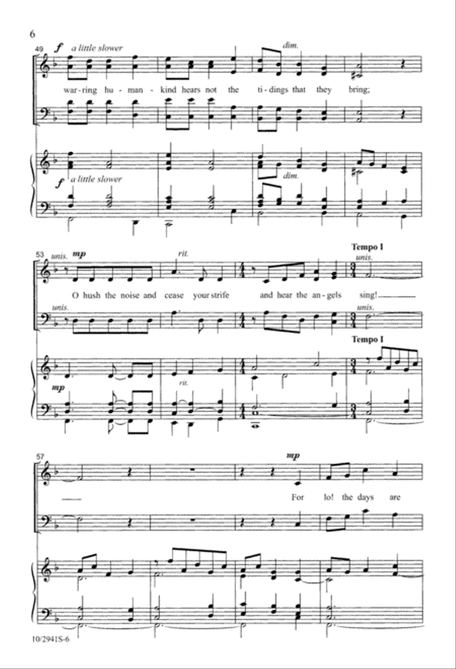 It Came upon the Midnight Clear 4-Part scores gallery preview page 6