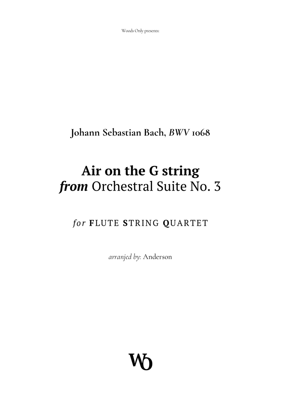 Air on the G String by Bach for Flute and Strings Small Ensemble scores gallery preview page 1