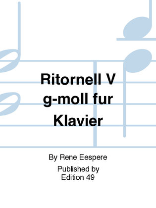 Book cover for Ritornell V g-moll fur Klavier