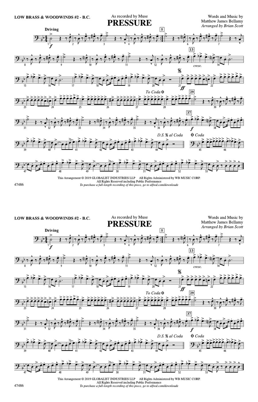 Pressure: Low Brass & Woodwinds #2 - Bass Clef
