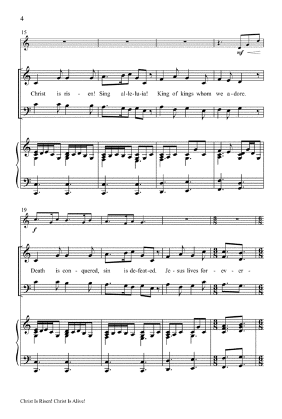 Christ Is Risen! Christ Is Alive! 4-Part scores gallery preview page 4