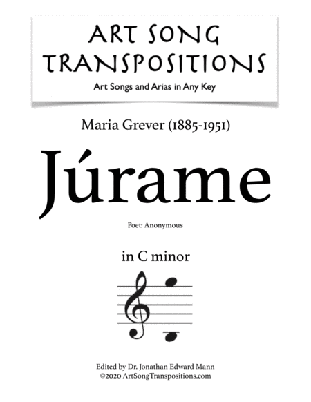 GREVER: Júrame (transposed to C minor)