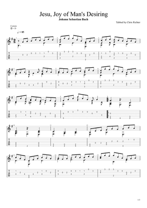Jesu, Joy of Man's Desiring ( Herz und Mund und Tat und Leben, BWV 147) (Solo Fingerstyle Guitar Ta