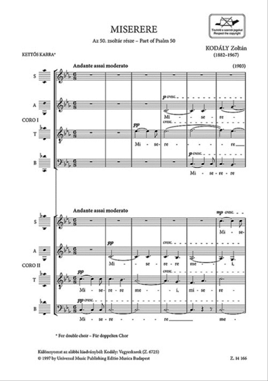 Miserere For Ssaattbb Edited By Sulyok Imre SSAATTBB scores gallery preview page 2