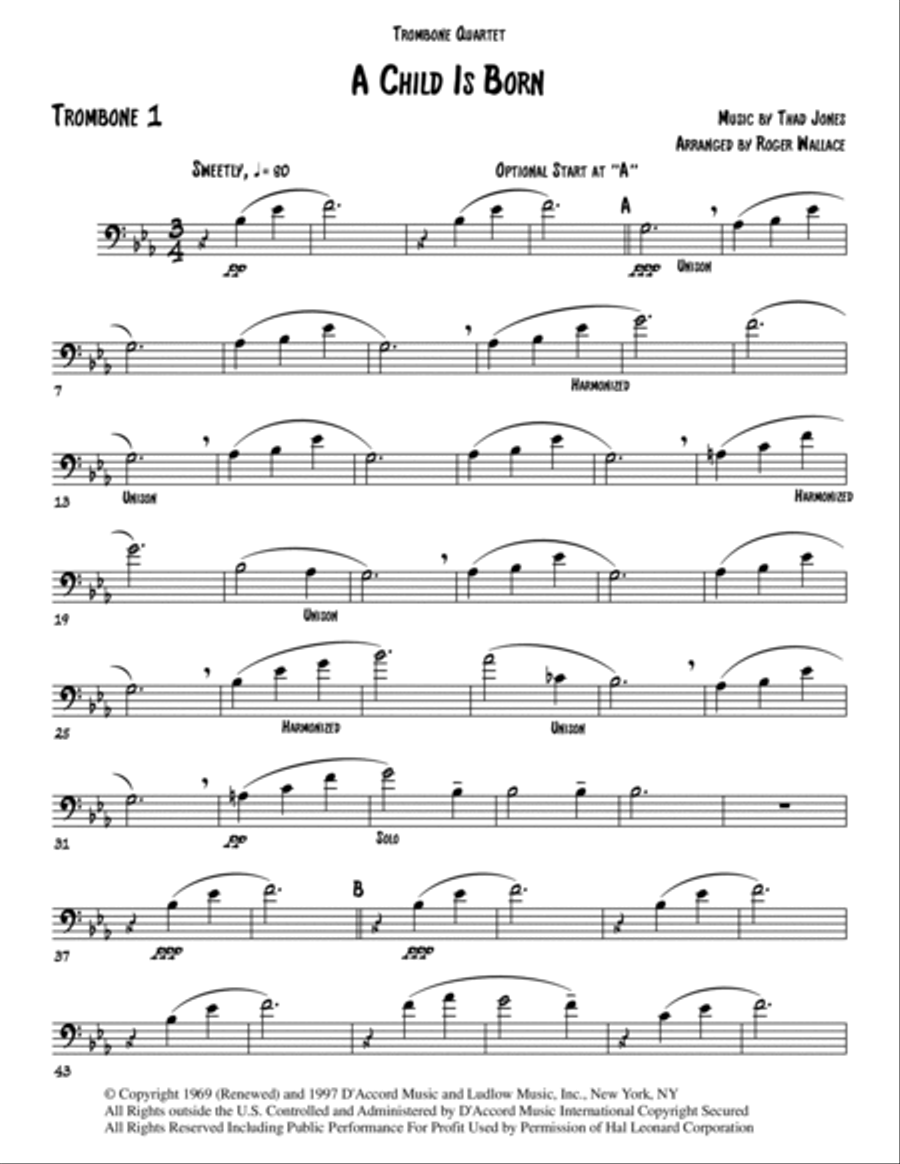 A Child Is Born Brass Quartet scores gallery preview page 4