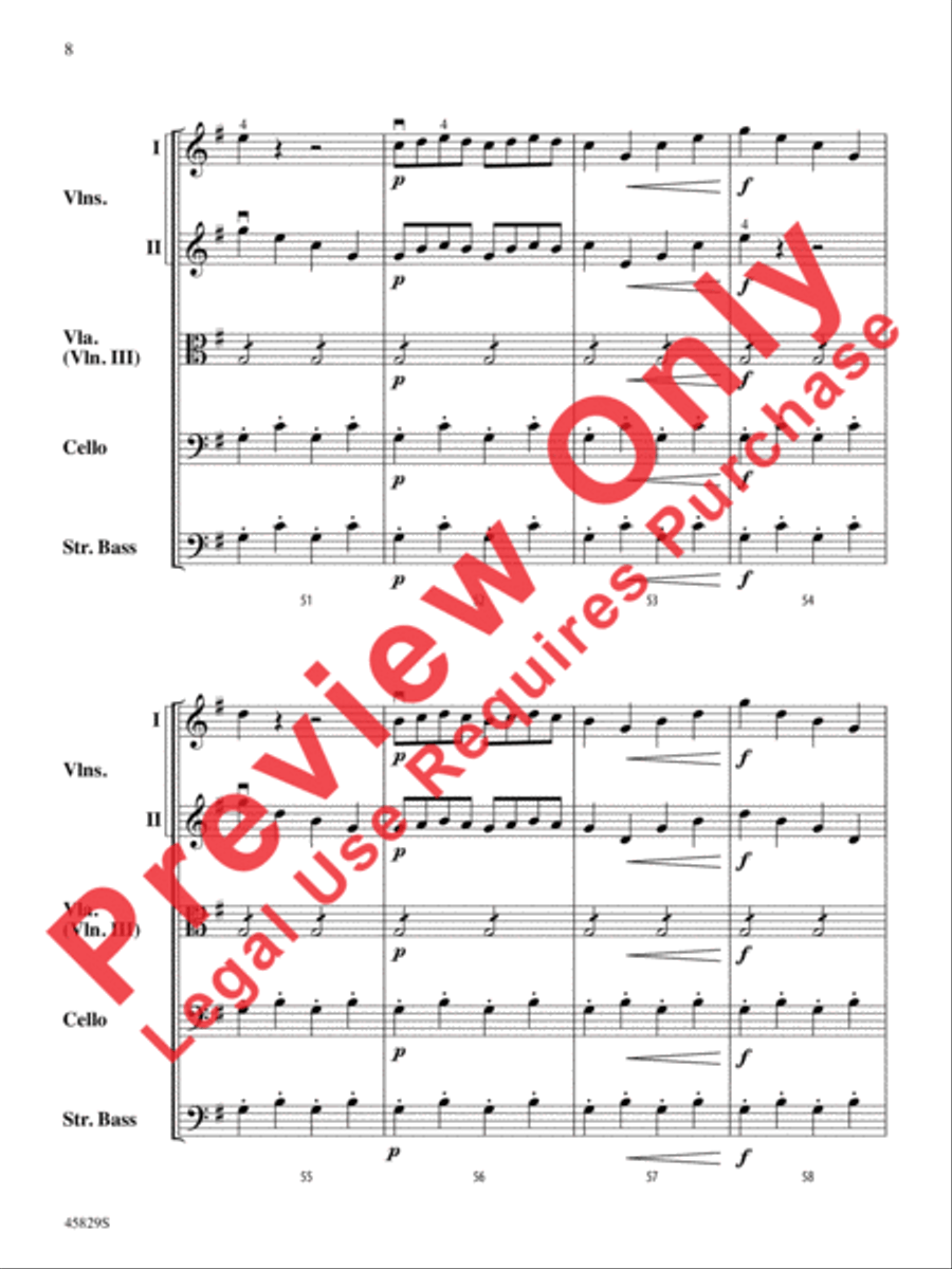 Sleigh Ride String Orchestra scores gallery preview page 8
