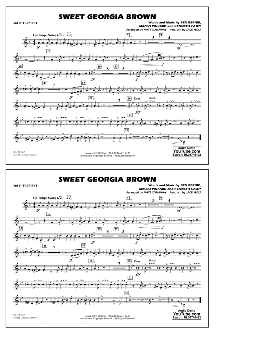 Sweet Georgia Brown (arr. Matt Conaway & Jack Holt) - 3rd Bb Trumpet