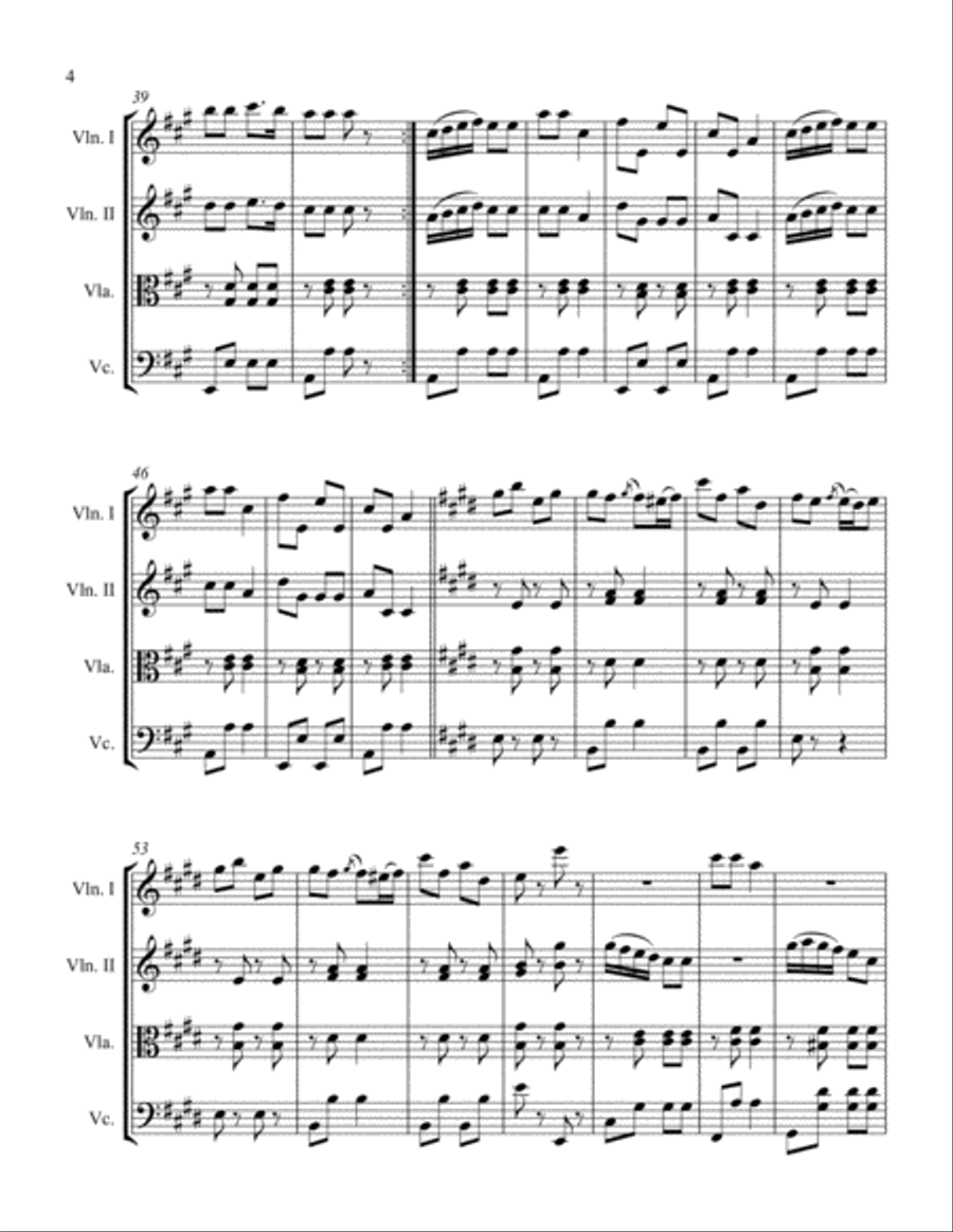The Champagne Polka String Quartet scores gallery preview page 4