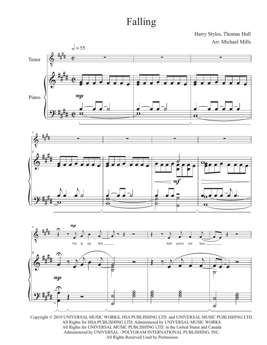 Falling Tenor Voice scores gallery preview page 1