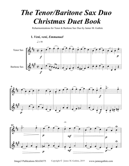 The Tenor & Baritone Sax Christmas Duet Book image number null