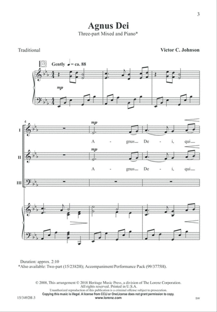 Agnus Dei 3-Part scores gallery preview page 3