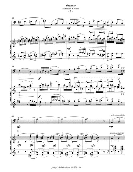 Tchaikovsky: Overture from Nutcracker Suite for Trombone & Piano image number null