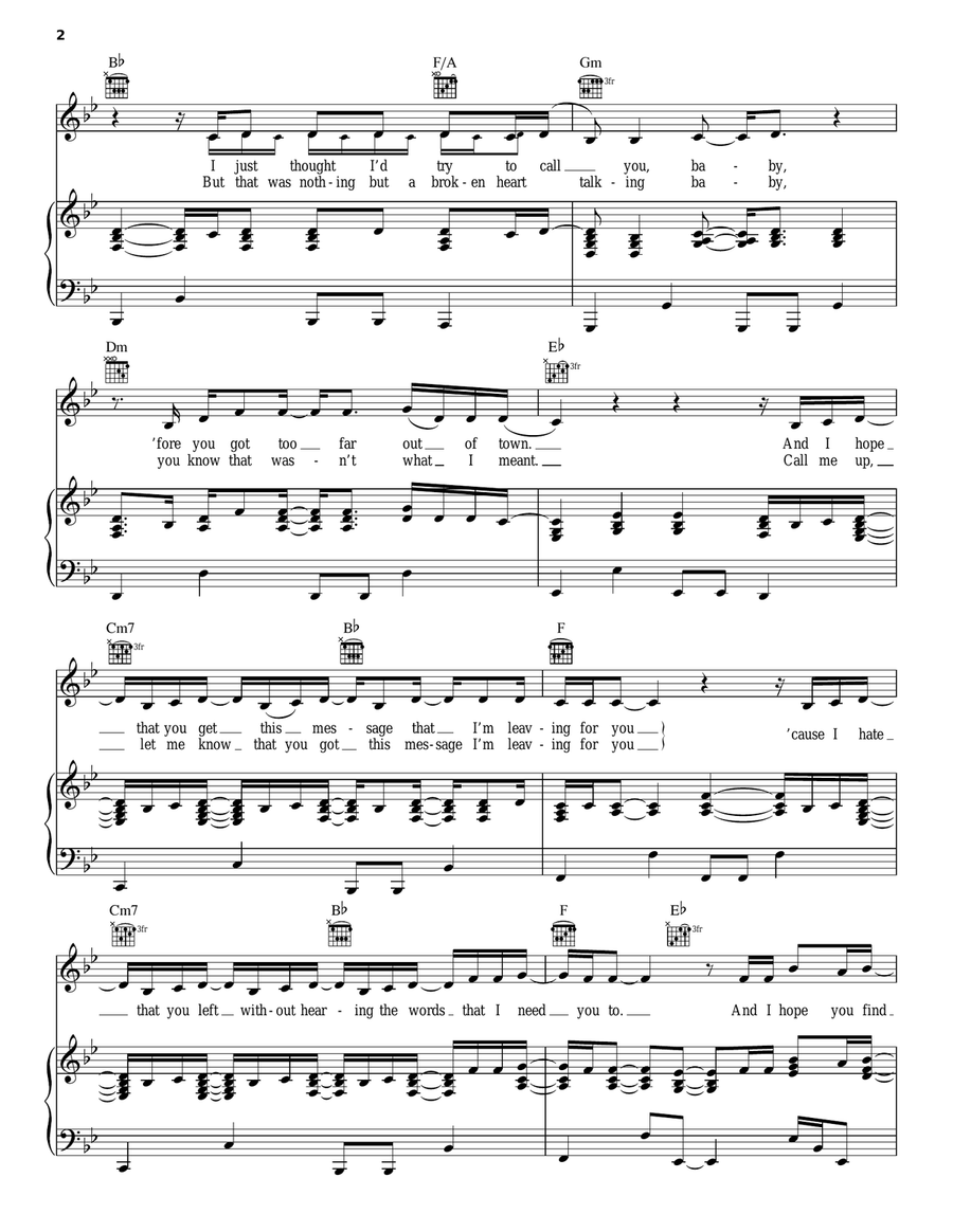 I Hope You Find It Piano, Vocal, Guitar scores gallery preview page 2