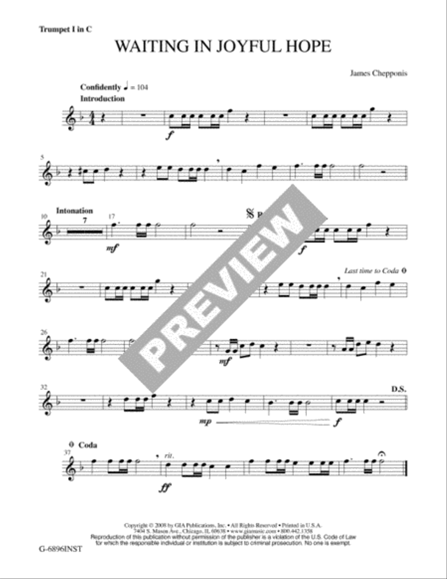 Waiting in Joyful Hope - Full Score and Parts 4-Part scores gallery preview page 2