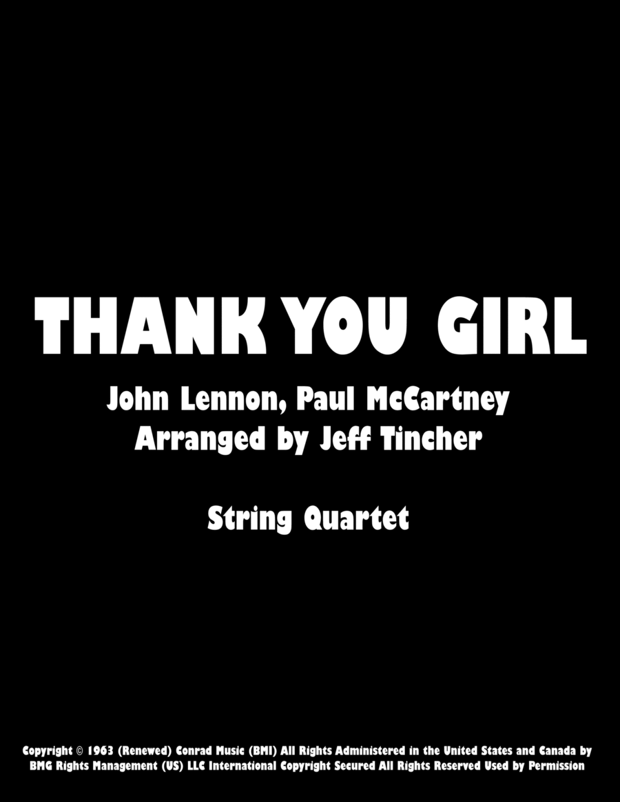 Thank You Girl Thank You Girl String Quartet scores gallery preview page 1