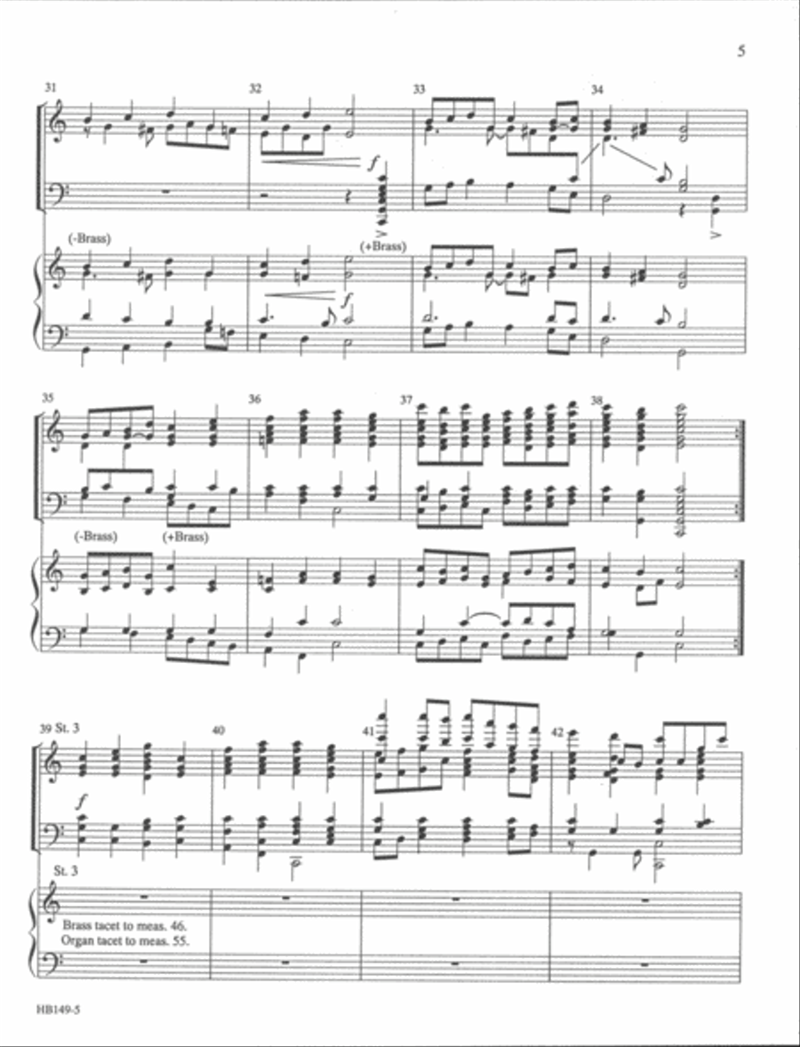 Christ the Lord Is Risen Today - organ and handbell score Handbell Choir scores gallery preview page 5