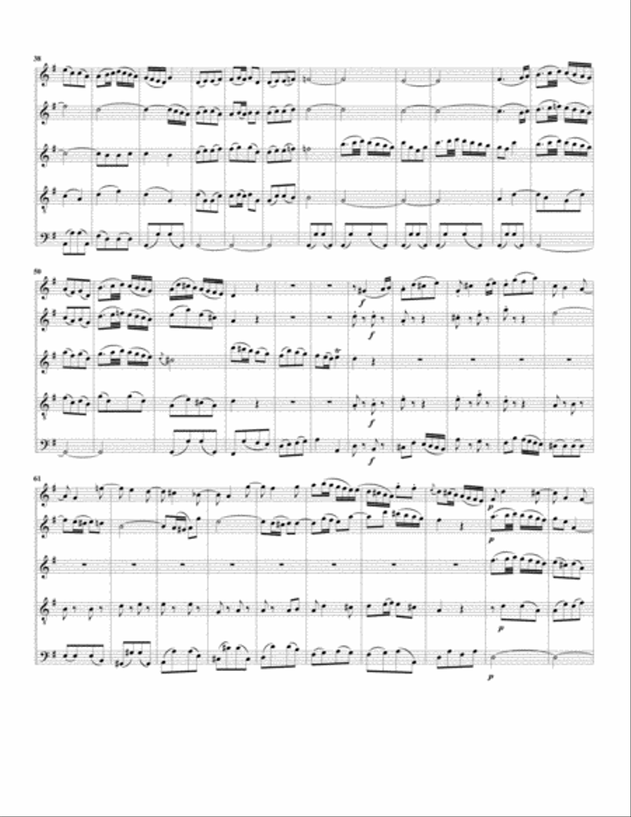 Aria: Schlaf mein Liebster from Weihnachtsoratorium (Christmas oratorio) BWV 248 (arrangement for 5 Small Ensemble scores gallery preview page 2