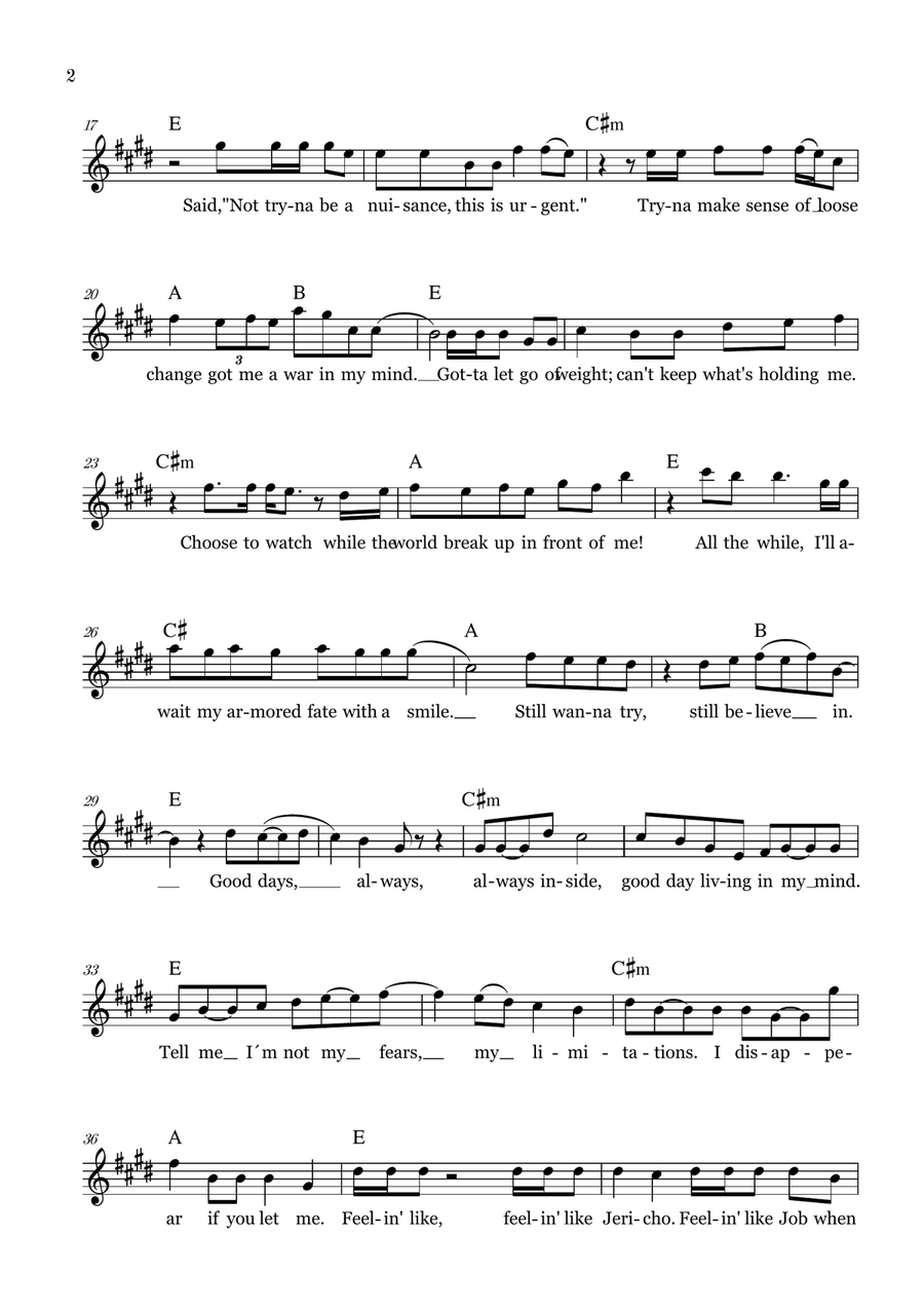 Good Days Violin Solo scores gallery preview page 2