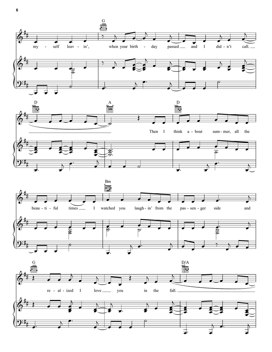 Back To December Acoustic Guitar scores gallery preview page 6