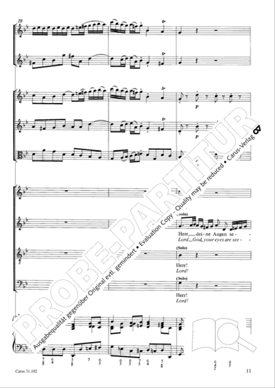 Lord God, your eyes are seeing truth in trusting (Herr, deine Augen sehen nach dem Glauben) ATB scores gallery preview page 12