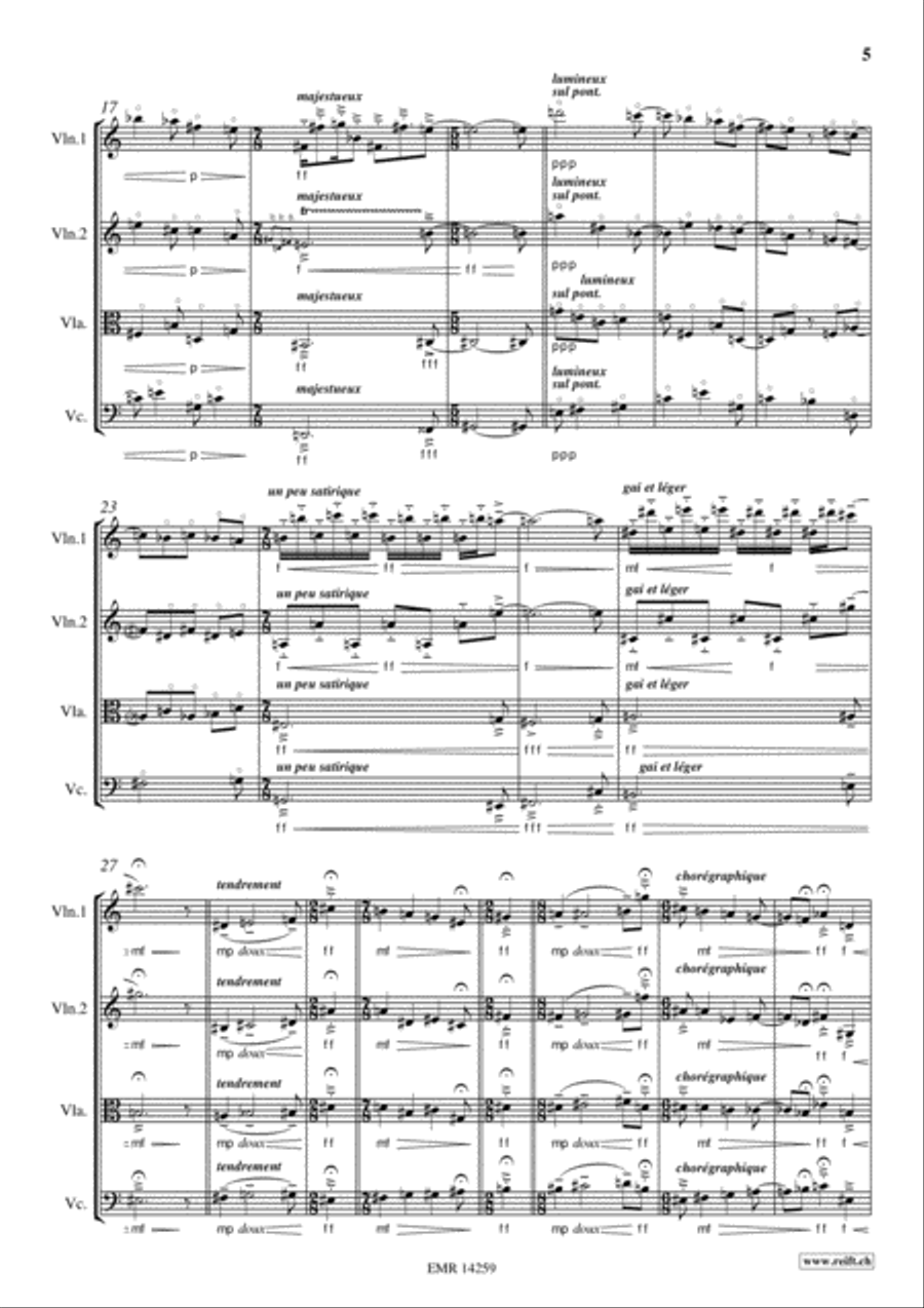 Les Elements Les Elements String Quartet scores gallery preview page 5