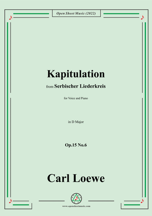 Book cover for Loewe-Kapitulation,in D Major,Op.15 No.6